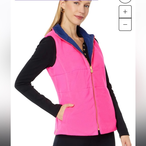 Lilly Pulitzer reversible Brooklee fleece vest - Picture 2 of 5
